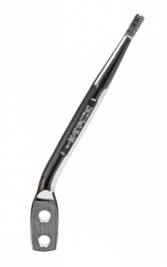 Shift Lever, Round Hurst, Chrome, 7.5" Tall, 30 Degree, 3/8"-16 Thread